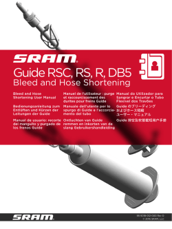 User Manual Guide RSC RS R and DB5 Bleed and Hose