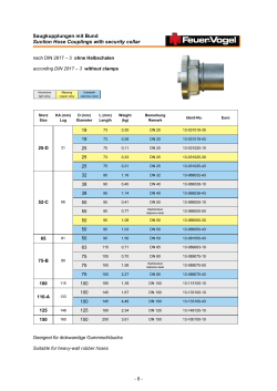 Saugkupplungen mit Bund Suction Hose Couplings with security collar