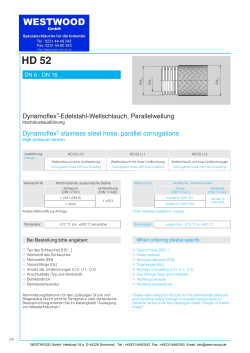 Datenblatt Typ HD 52 Hochdruckschlauch DN 6