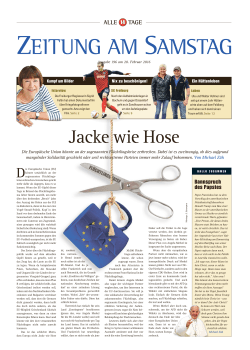 Jacke wie Hose - ZEITUNG AM SAMSTAG
