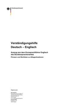Verständigungshilfe Deutsch – Englisch