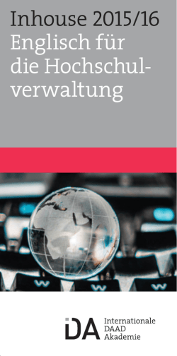 Inhouse 2015/16 Englisch f&uuml;r die Hochschul