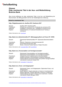 Glossar eidg. anerkannte Titel