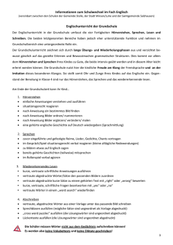 Informationen zum Schulwechsel im Fach Englisch