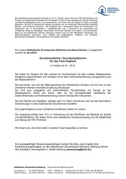 Grundschullehrer / Grundschullehrerin f&uuml;r das Fach Englisch (Teilzeit)