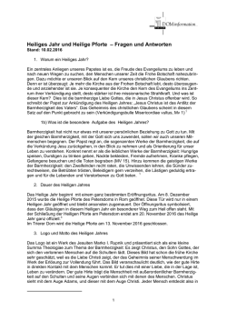 Heiliges Jahr und Heilige Pforte &ndash; Fragen und Antworten