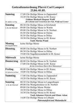 Gottesdienstordnung f&uuml;r den Nordverbund