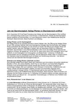 Jahr der Barmherzigkeit: Heilige Pforten in Ober&ouml;sterreich er&ouml;ffnet
