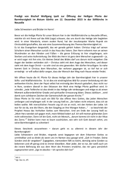 Predigt zur Öffnung der Heiligen Pforte der