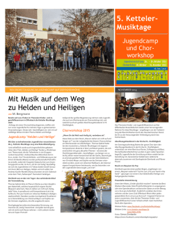5. Ketteler- Musiktage Mit Musik auf dem Weg zu Helden und Heiligen