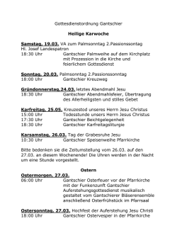 Gottesdienstordnung Gantschier Heilige Karwoche Samstag, 19.03