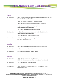 Heilige Messen in der Weihnachtszeit