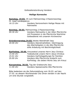 Gottesdienstordnung Vandans Heilige Karwoche Samstag, 19.03