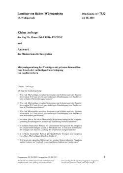 Drucksache 15 / 7332 - Landtag Baden W&uuml;rttemberg
