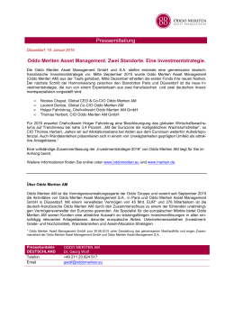Pressemitteilung - bei Oddo Meriten Asset Management