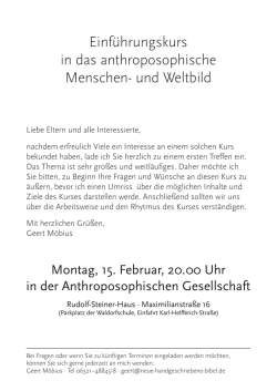 Einf&uuml;hrungskurs in das anthroposophische Menschen