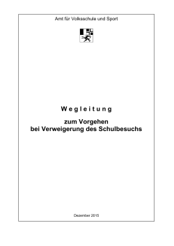 Wegleitung zum Vorgehen bei Verweigerung des Schulbesuchs