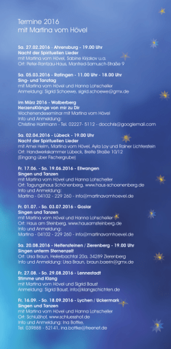Jahresflyer hier - Martina vom H&ouml;vel