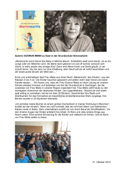 Autorin GUDRUN MEBS zu Gast in der Grundschule Simmozheim