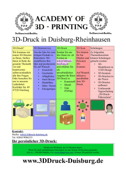 Infoflyer - 3D-Druck in Duisburg