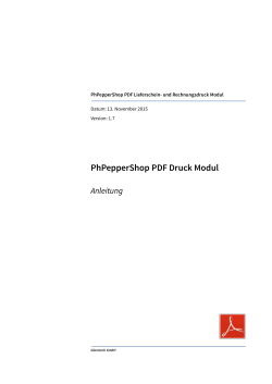 PhPepperShop PDF Druck Modul Anleitung