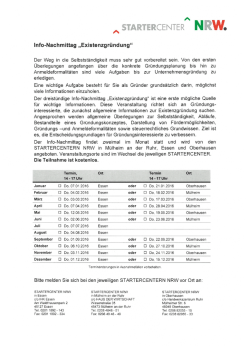 Info-Nachmittag "Existenzgr&uuml;ndung"