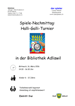 Spiele-Nachmittag: Halli-Galli-Turnier in der Bibliothek Adliswil