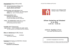 Offener Nachmittag und Infoabend 21.01.2016
