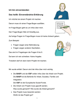 Ich bin einverstanden Das hei&szlig;t: Einverst&auml;ndnis