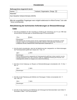 Aktualisierung der technischen Anforderungen an