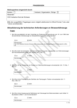 Aktualisierung der technischen Anforderungen an