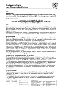 Infobrief Jagdgenossenschaften - Kreisverwaltung des Rhein