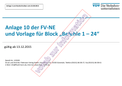 Anlage 10 der FV-NE und Vorlage für Block „Befehle 1 – 24“