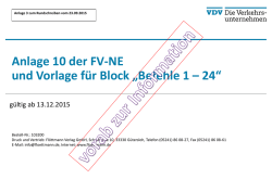 Anlage 10 der FV-NE und Vorlage f&uuml;r Block &bdquo;Befehle 1 &ndash; 24&ldquo;