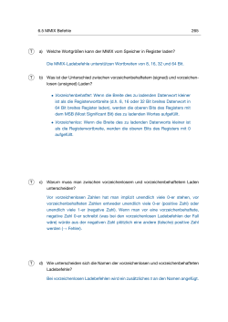 6.5 MMIX Befehle 265 T a) Welche Wortgrößen kann der MMIX vom