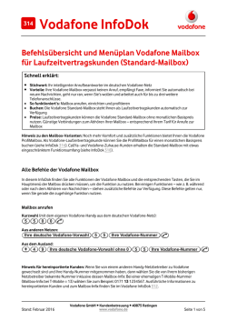 InfoDok 314: Befehlsübersicht und Menüplan