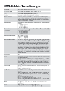 HTML-Befehle / Formatierungen