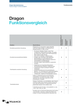 Dragon Funktionsvergleich