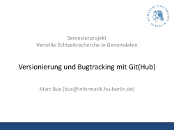 Versionierung und Bugtracking mit Git(Hub) - Hu