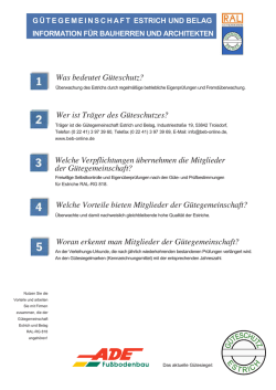 G&uuml;teschutz Estrich