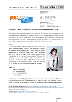 Haruka mit J-Rock Konzert und Panel auf der Anime Messe Berlin