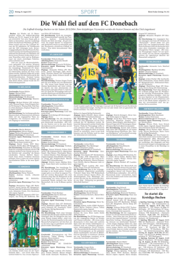 Die Wahl fiel auf den FC Donebach