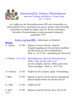 Jahresplan 2016 -