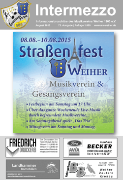 72. Ausgabe - Musikverein Weiher 1900 eV