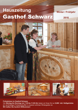 Hauszeitung - Gasthof Schwarz