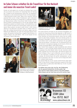 Im Salon Schwarz erhalten Sie die Traumfrisur f&uuml;r Ihre Hochzeit und