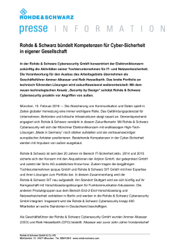 Rohde & Schwarz bündelt Kompetenzen für Cyber
