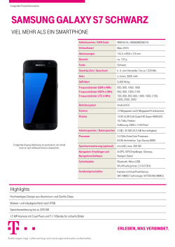 Produktinformation Samsung Galaxy S7 schwarz