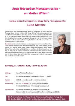 Luise Metzler Auch Tote haben Menschenrechte – um Gottes Willen!