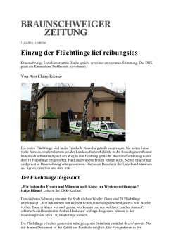 Einzug der Flüchtlinge lief reibungslos